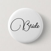 Eleganter Calligraphy Bride Junggeselinnen-Abschie Button (Vorderseite)