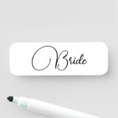Eleganter Calligraphy Bride Junggeselinnen-Abschie Namensschild (Beispiel)