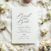 Eleganter Calligraphy Chic Brautparty Brunch Einladung