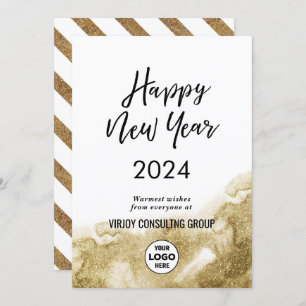 Eleganter Calligraphy Festive Gold Glitzer Corpora Feiertagskarte