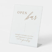 Eleganter Calligraphy Gold Wedding Open Bar Table Sockelschild (Vorderseite)