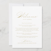 Eleganter Calligraphy Gold Wedding Willkommensbrie (Vorderseite)
