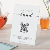 Eleganter Calligraphy Honeymoon Fund QR Code Weddi Sockelschild (In Situ)