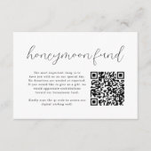 Eleganter Calligraphy Qr Code Honeymoon Fund Begleitkarte (Vorderseite)