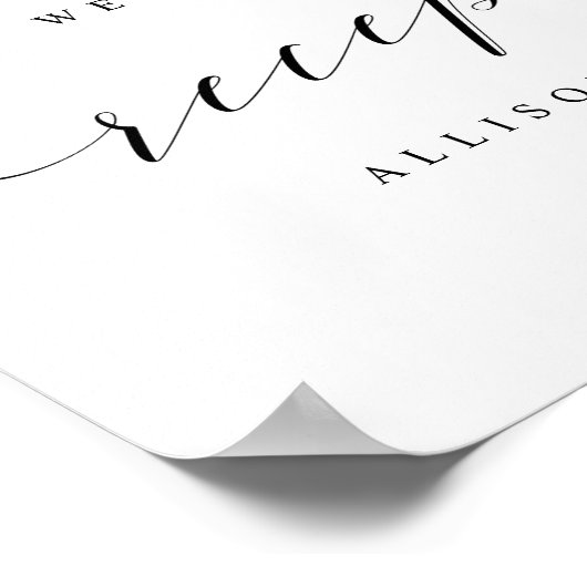 Eleganter Calligraphy Script Empfang Begrüßungszei Poster (Ecke)