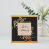 Eleganter Calligraphy Script Erntedank Feiertagskarte (Stehend Vorderseite)