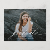 Eleganter Calligraphy Script-Foto-Abschluss Einladungspostkarte (Vorderseite)
