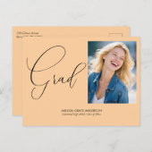 Eleganter Calligraphy Script-Foto-Abschluss Einladungspostkarte (Vorne/Hinten)