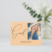 Eleganter Calligraphy Script-Foto-Abschluss Einladungspostkarte (Stehend Vorderseite)