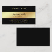 Eleganter Calligraphy Script Glamour Black Gold Lu Visitenkarte (Vorne/Hinten)