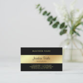 Eleganter Calligraphy Script Glamour Black Gold Lu Visitenkarte (Stehend Vorderseite)