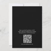 Eleganter Callligrafy Black and White QR Code Einladung (Rückseite)
