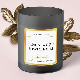 Eleganter Candle Square Label Imitate Gold Script Quadratischer Aufkleber