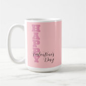 Eleganter Candy Pink und Black Happy Valentines Da Kaffeetasse (Links)