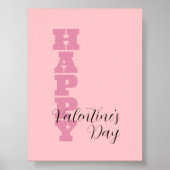 Eleganter Candy Pink und Black Happy Valentines Da Poster (Vorne)