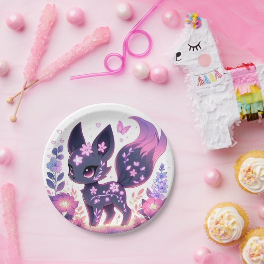 Eleganter Cartoon Fox Babydusche Pappteller (Party)