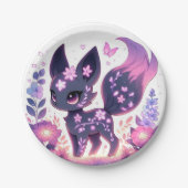 Eleganter Cartoon Fox Babydusche Pappteller (Vorderseite)