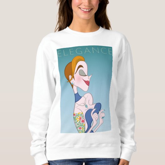 Eleganter Cartoon Lady Sweatshirt (Vorderseite)