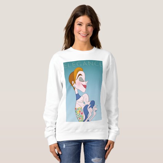 Eleganter Cartoon Lady Sweatshirt (Vorne ganz)