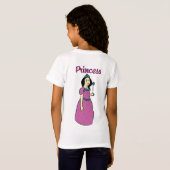 Eleganter Cartoon Prinzessin in rosa Farbe T-Shirt (Schwarz voll)