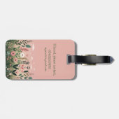 Eleganter Cartoon Wildblumen Personalisiert Gepäckanhänger (Rückseite horizontal)