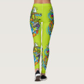 Eleganter Cartoon zeichnend Neon Leggings (Rückseite)