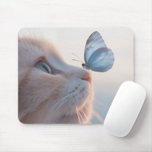 Eleganter Cat Lover Mouse Pad mit Schmetterlingsde Mousepad (Mit Mouse)