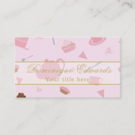 Eleganter Catering Koch Coffee Shop Pink Gold Visitenkarte