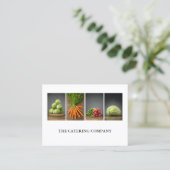 Eleganter Catering mit weißem Gemüse Visitenkarte (Stehend Vorderseite)