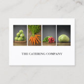 Eleganter Catering mit weißem Gemüse Visitenkarte (Vorderseite)