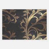 Eleganter Celebration Black mit Goldrausch Akzent Geschenkpapier Set (Vorderseite)