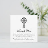 Eleganter Celtic Cross Foto Gedenkplatz Dankeskarte (Stehend Vorderseite)