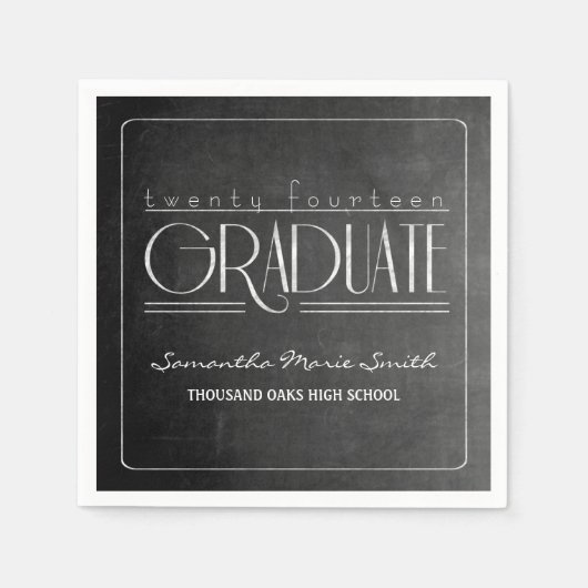 Eleganter Chalkboard Abschluss Napkins Serviette (Vorderseite)