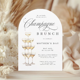 Eleganter Champagne Brunch Muttertag Einladung