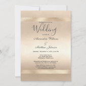 Eleganter Champagne Gold Glamour Luxury Wedding Einladung (Vorderseite)