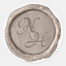 Eleganter Champagne Gold Wax Siegel Monogram Stick