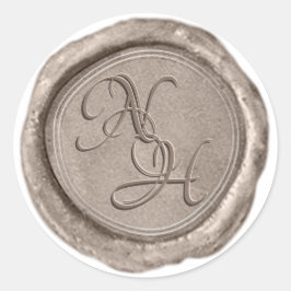 Eleganter Champagne Gold Wax Siegel Monogram Stick Runder Aufkleber