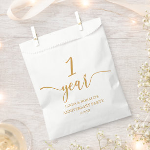 Eleganter Champagner 1. Hochzeitstag Geschenktütchen