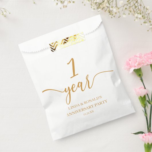 Eleganter Champagner 1. Hochzeitstag Geschenktütchen (Versiegelt)