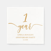 Eleganter Champagner 1. Hochzeitstag Serviette (Vorderseite)