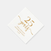Eleganter Champagner 25. Hochzeitstag Serviette (Ecke)