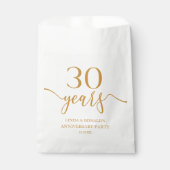 Eleganter Champagner 30. Hochzeitstag Geschenktütchen (Vorderseite)