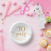 Eleganter Champagner 30. Hochzeitstag Pappteller (Party)