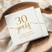 Eleganter Champagner 30. Hochzeitstag Serviette