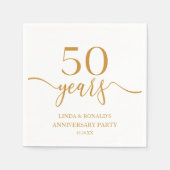 Eleganter Champagner 50. Hochzeitstag Serviette (Vorderseite)