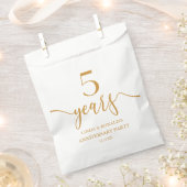 Eleganter Champagner 5. Hochzeitstag Geschenktütchen (Ausgeschnitten)