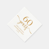 Eleganter Champagner 60. Hochzeitstag Serviette (Ecke)