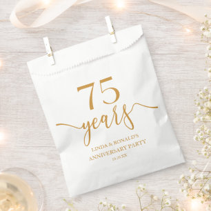 Eleganter Champagner 75. Hochzeitstag Geschenktütchen