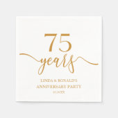 Eleganter Champagner 75. Hochzeitstag Serviette (Vorderseite)