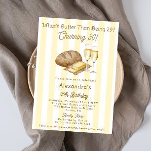 Eleganter Champagner-Butter-Themen-Geburtstag für  Einladung